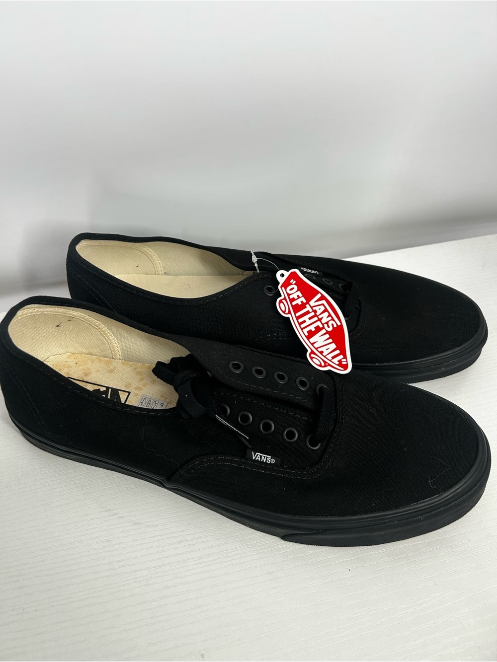 Vans Authentic Canvas Skateboarding BLACK/BLACK VN000EE3BKA UNISEX SHOE SIZE 13